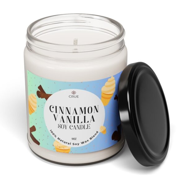 Cinnamon Vanilla Candle, Cinnamon Vanilla Soy Wax Candle, Scented Candle,  Aroma - Picture 1 of 1